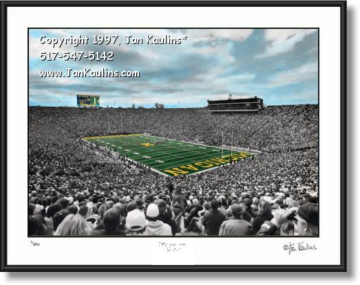 Click on this image to see an enlarged view of MICHIGAN STADIUM Hand-colored photo print.