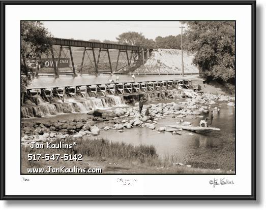 Click on this image to see an enlarged view of Vintage Old Ann Arbor HURON RIVER DAM 1908.