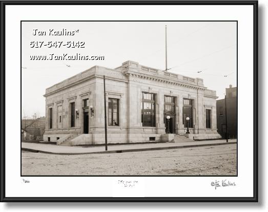 Click on this image to see an enlarged view of Old Vintage Ann Arbor POST OFFICE 1915 photo.