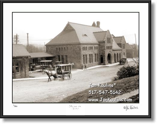 Click on this image to see an enlarged view of Vintage Ann Arbor Michigan Central Depot 1902.