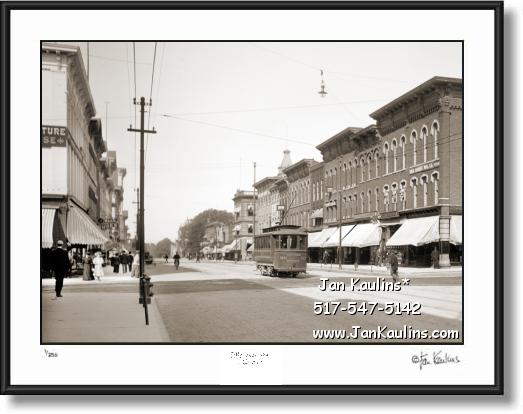 Click on this image to see an enlarged view of Old Vintage Ann Arbor photo print MAIN ST. 1905.