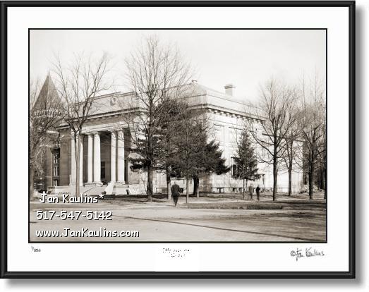 Click on this image to see an enlarged view of Old ALUMNI MEMORIAL HALL UofM 1910 print.
