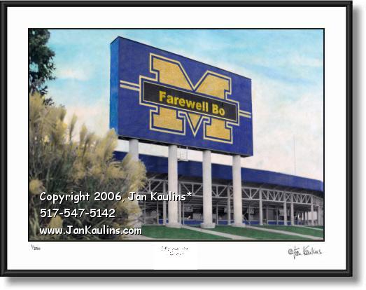 Click on this image to see an enlarged view of Farewell Bo Schembechler UofM picture photo.