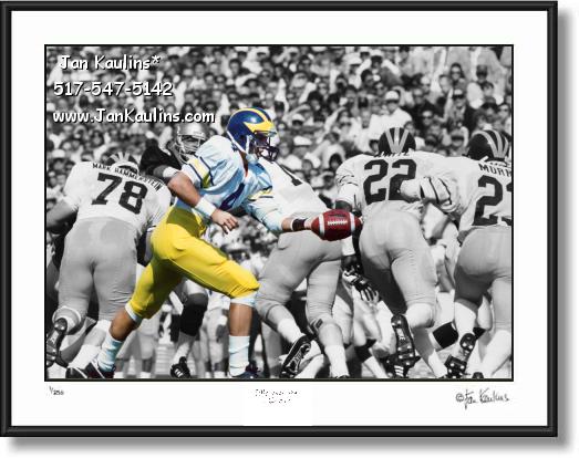 Click on this image to see an enlarged view of JIM HARBAUGH 1986 UofM photo picture print.