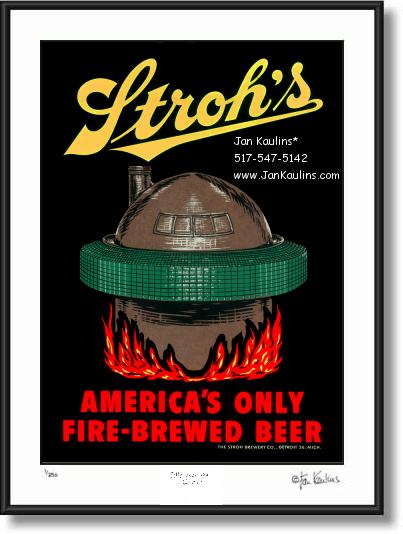 Click on this image to see an enlarged view of OLD STROH'S BEER SIGN photo picture print.