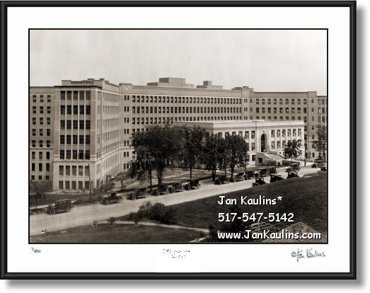 Click on this image to see an enlarged view of UNIVERSITY of MICHIGAN HOSPITAL 1920 photo.