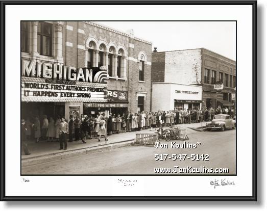 Click on this image to see an enlarged view of Old Ann Arbor Michigan Theater  photo print 1948.