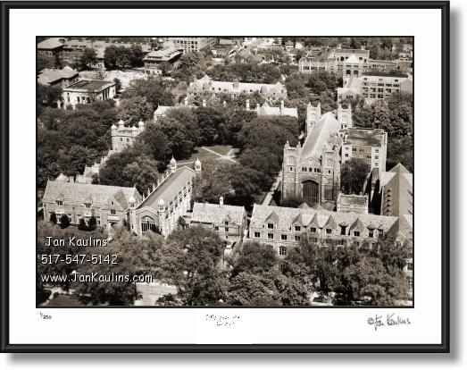 Click on this image to see an enlarged view of UofM LAW QUAD Old Ann Arbor photo print 1955.