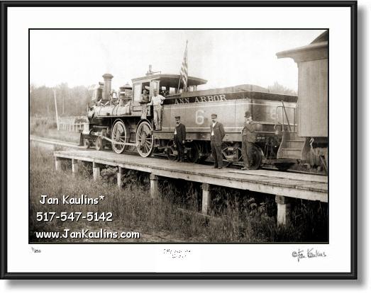 Click on this image to see an enlarged view of VINTAGE ANN ARBOR Locomotive photo print.