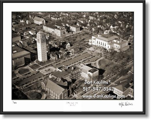 Click on this image to see an enlarged view of ANN ARBOR aerial photo 1946 Burton Tower.