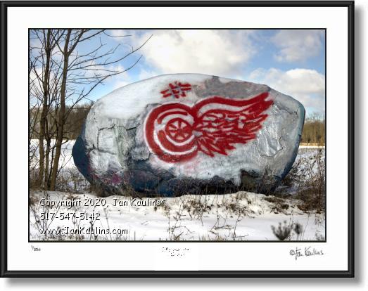 Click on this image to see an enlarged view of DETROIT RED WINGS BOULDER photo print.