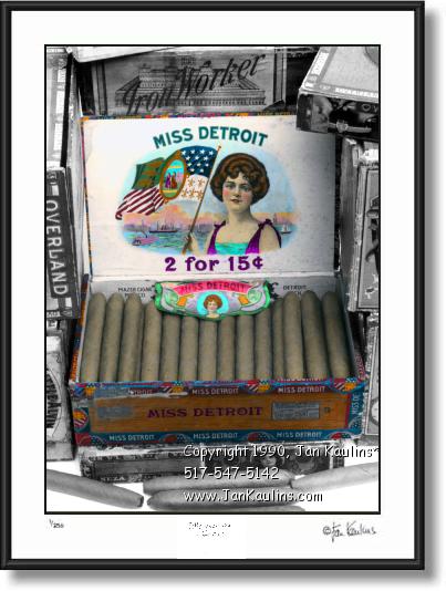 Click on this image to see an enlarged view of Vintage MISS DETROIT CIGAR photo art print.
