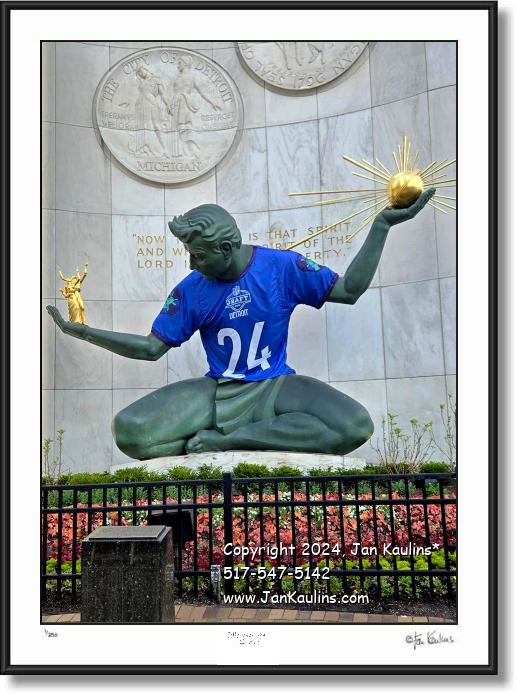 Click on this image to see an enlarged view of NFL 2024 draft Spirit of Detroit.
