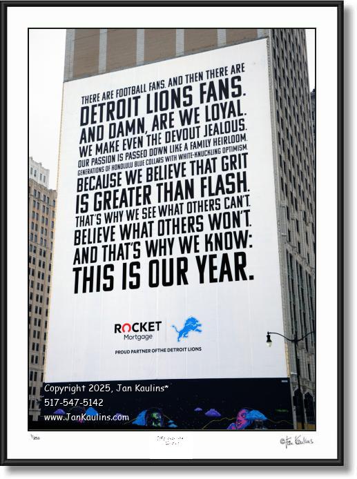 Click on this image to see an enlarged view of DETROIT LIONS GRIT photo picture print art.