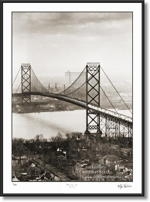Click on this image to see an enlarged view of Vintage Ambassador Bridge and Train Depot.