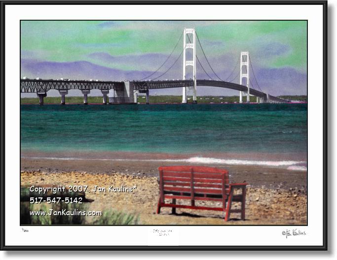 Click on this image to see an enlarged view of Mackinac Bridge photo art print .