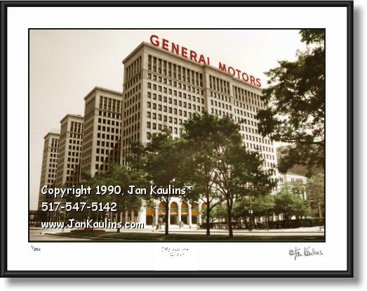 Click on this image to see an enlarged view of General Motors Bldg Detroit photo picture print.