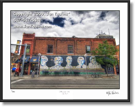 Click on this image to see an enlarged view of ANN ARBOR art photo print FAMOUS FACES WALL.