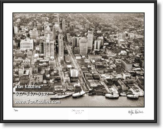 Click on this image to see an enlarged view of Old Detroit aerial photo  Old Detroit picture photo.