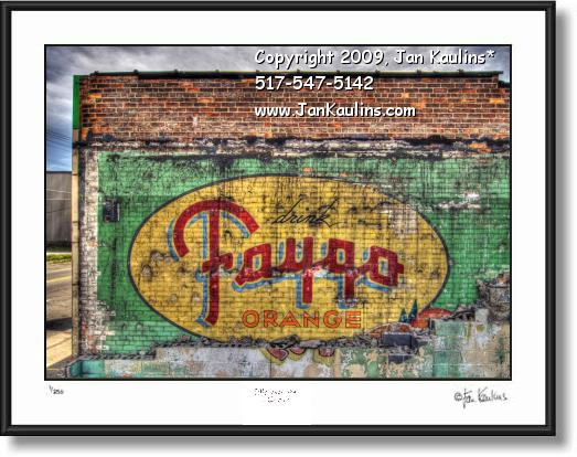 Click on this image to see an enlarged view of FAYGO MURAL old Faygo Detroit photo print.