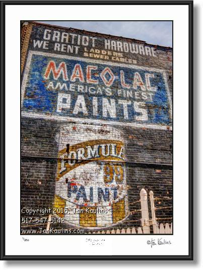 Click on this image to see an enlarged view of MAC-O-LAC paint Detroit ghost sign photo art.