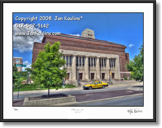 Click on this image to see an enlarged view of Hill Auditorium UofM Ann Arbor photo art print.