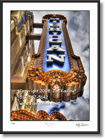 Click on this image to see an enlarged view of Michigan Theatre Marquee Ann Arbor photo print.