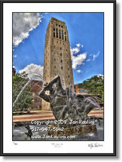Click on this image to see an enlarged view of BURTON TOWER UofM photo art print photograph.
