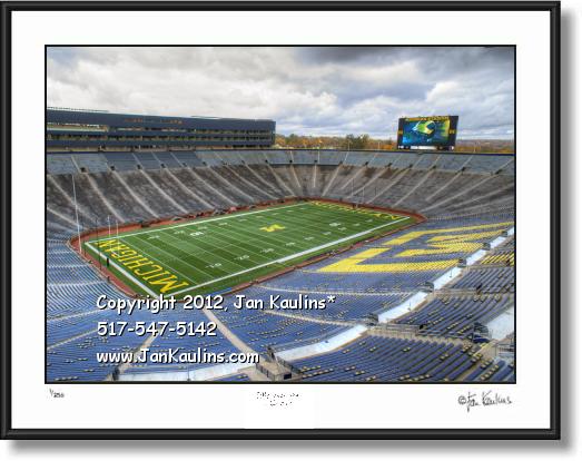 Click on this image to see an enlarged view of Empty Michigan Stadium photo Michigan Stadium.