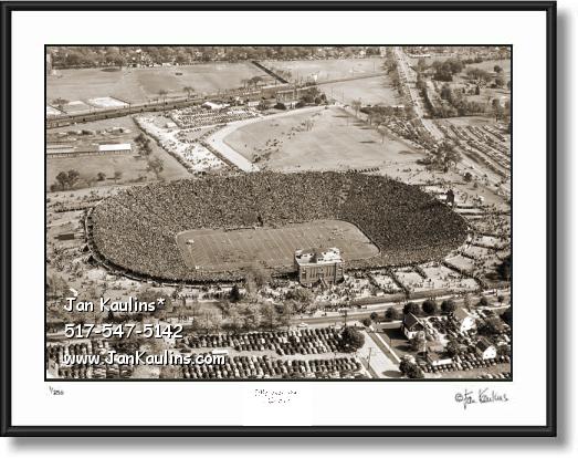 Click on this image to see an enlarged view of Vintage UofM STADIUM 1946 photo art print.