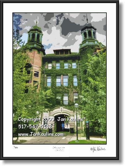 Click on this image to see an enlarged view of WEST ENGINEERING BLDG Arch UofM photo print.