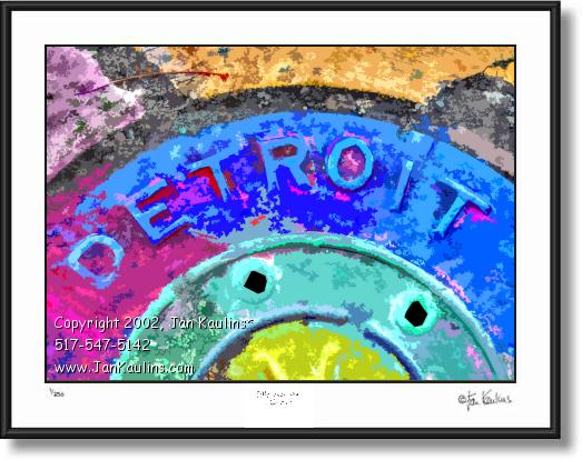 Click on this image to see an enlarged view of DETROIT MANHOLE COVER photo art print .