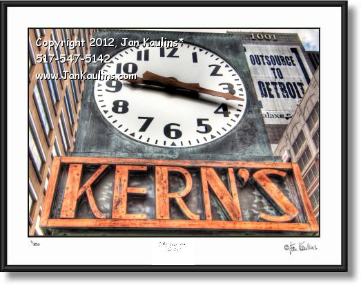 Click on this image to see an enlarged view of KERN'S CLOCK print photo Kern's Clock photo.