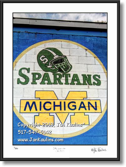 Click on this image to see an enlarged view of MSU and UofM Logo MSU vs UofM photo print.